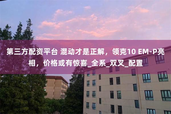第三方配资平台 混动才是正解，领克10 EM-P亮相，价格或有惊喜_全系_双叉_配置